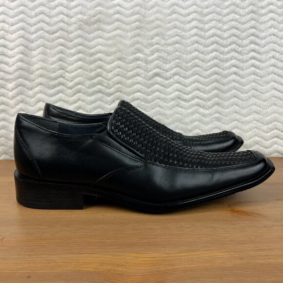 Woven Leather Mens Loafers Shoes Square Toe Retro Slip On Lamasini Sz 9 US EU 43 - Picture 6 of 16